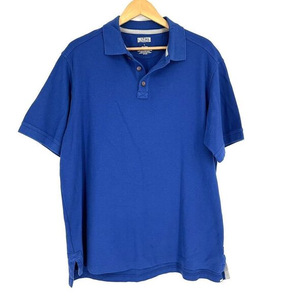 Duluth Trading Shirt Size Large Mens Blue No Polo Relaxed Fit Short Sleeve Pique - Picture 1 of 6
